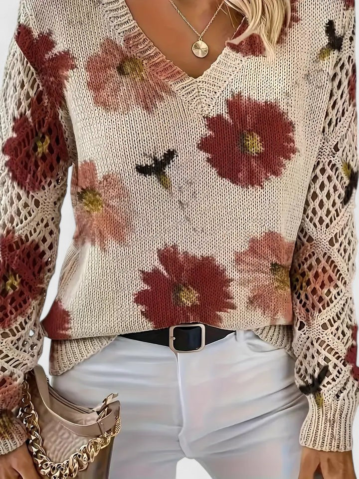 Iréne | Elegant blommig tröja