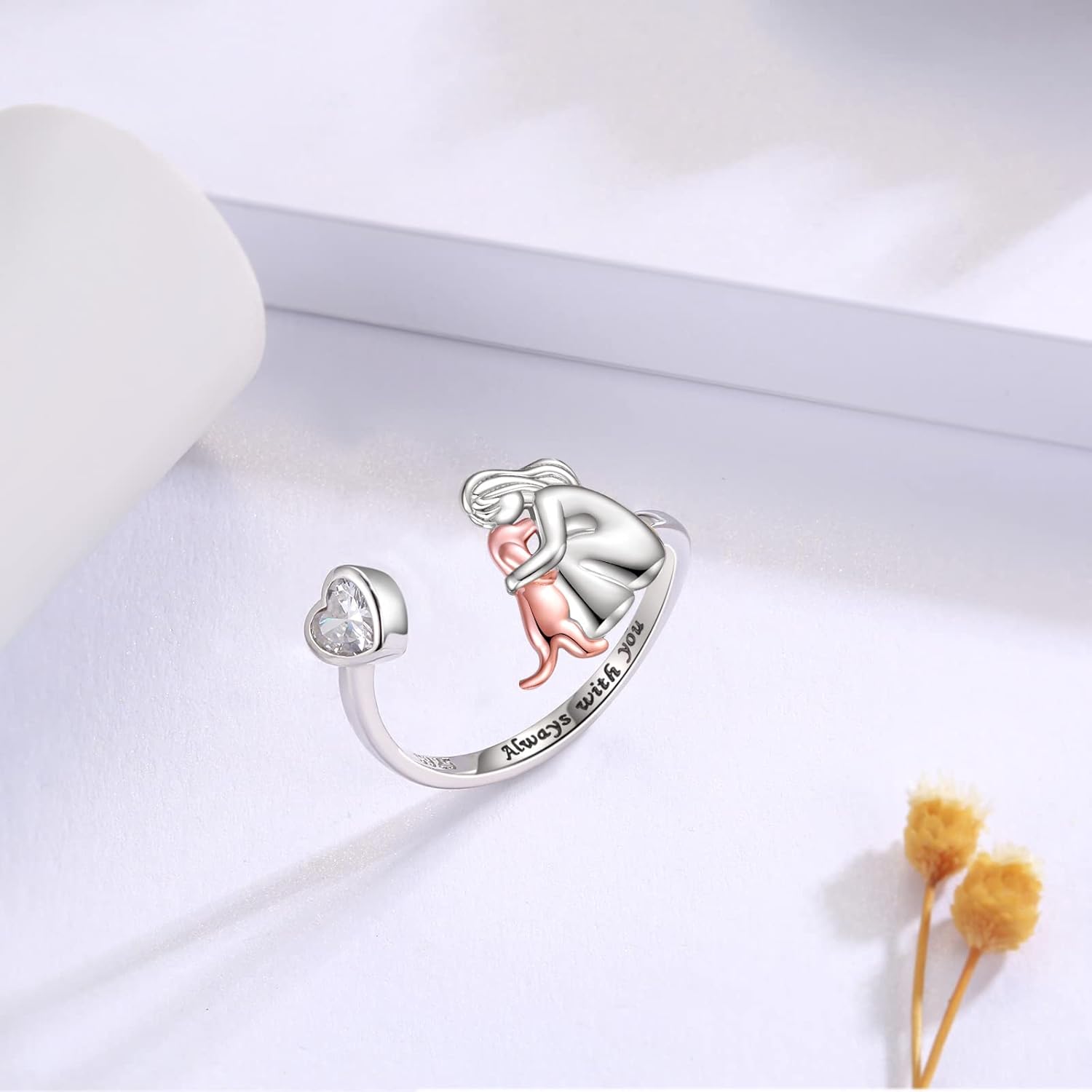 Elin™ | Ring med hundikon (Rose)