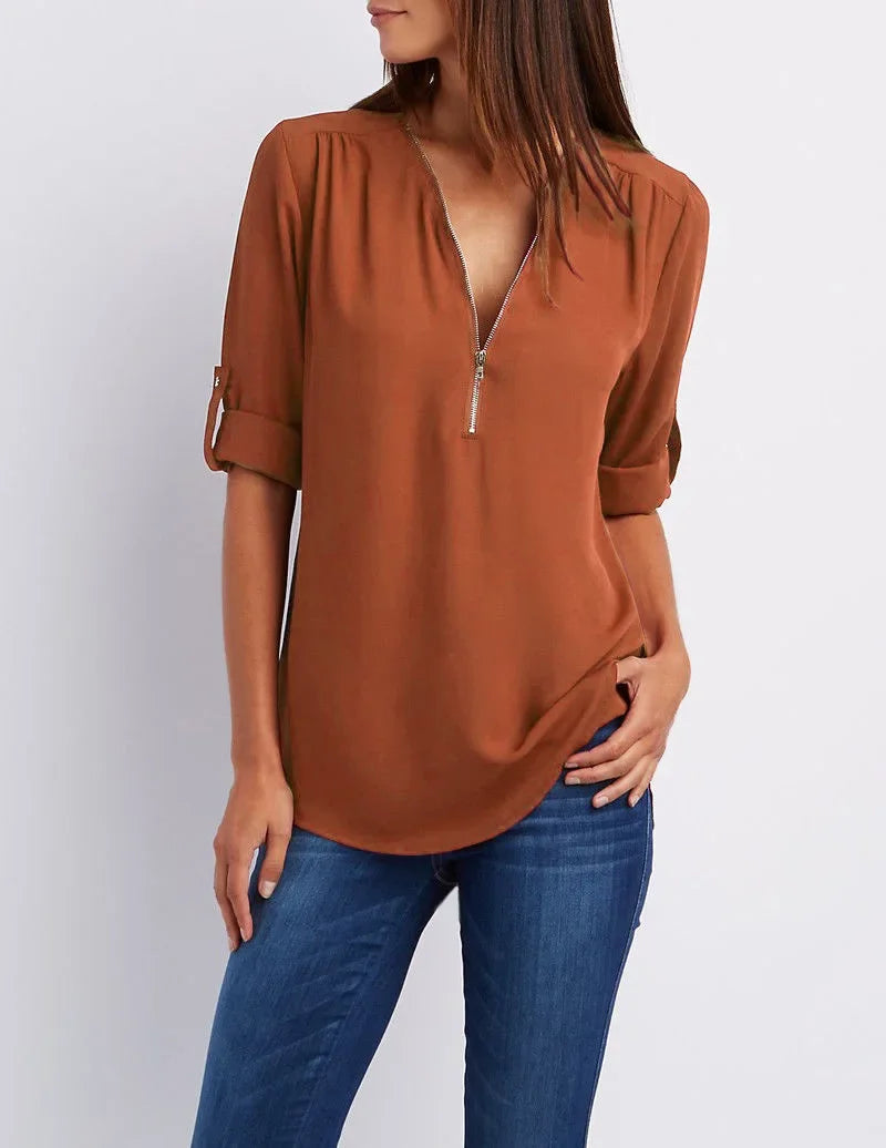 Elin | Ronja – Elegant topp med dragkedja
