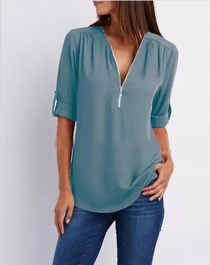 Elin | Ronja – Elegant topp med dragkedja