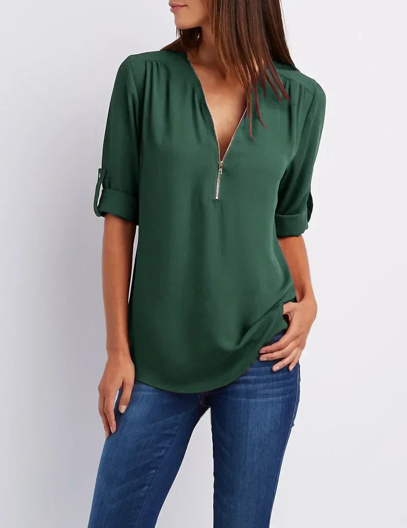 Elin | Ronja – Elegant topp med dragkedja