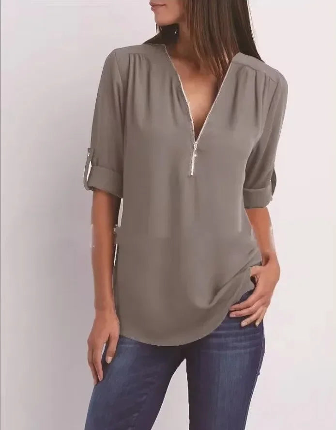 Elin | Ronja – Elegant topp med dragkedja