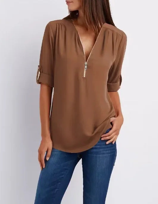 Elin | Ronja – Elegant topp med dragkedja