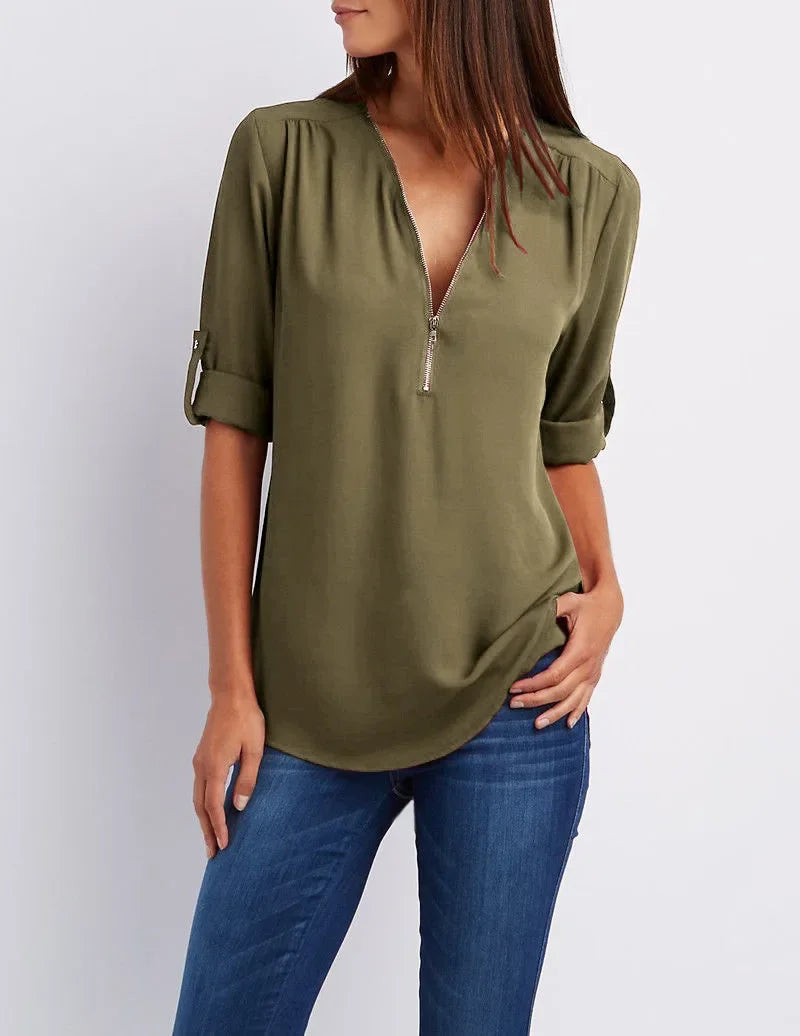 Elin | Ronja – Elegant topp med dragkedja