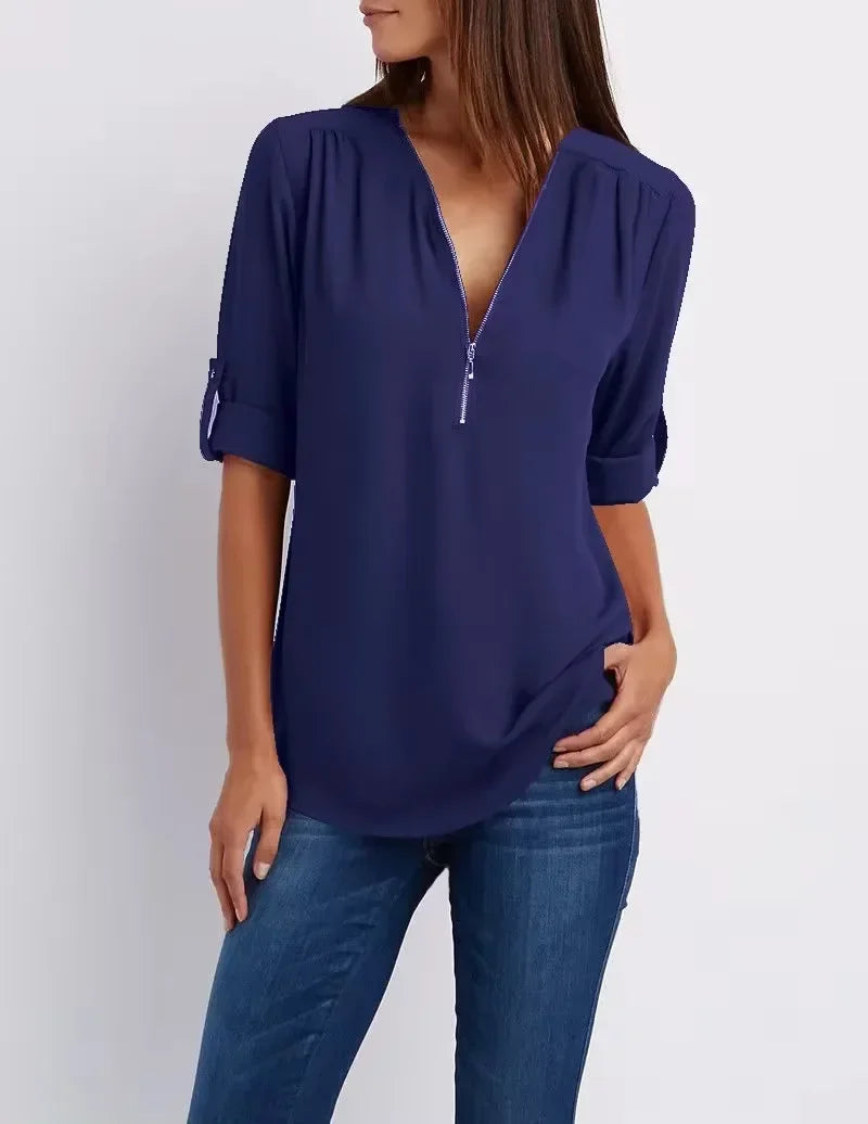 Elin | Ronja – Elegant topp med dragkedja