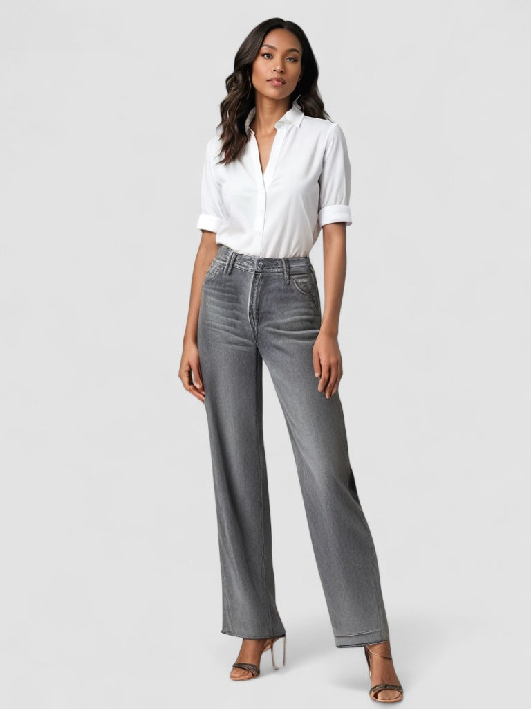 Elin™ | Grå Utställd Jeans