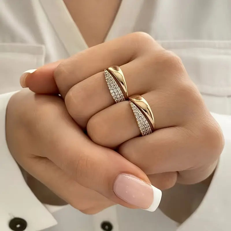 Elin | Elegant guldring med gnistrande stenar