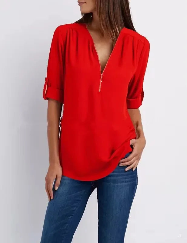 Elin | Ronja – Elegant topp med dragkedja