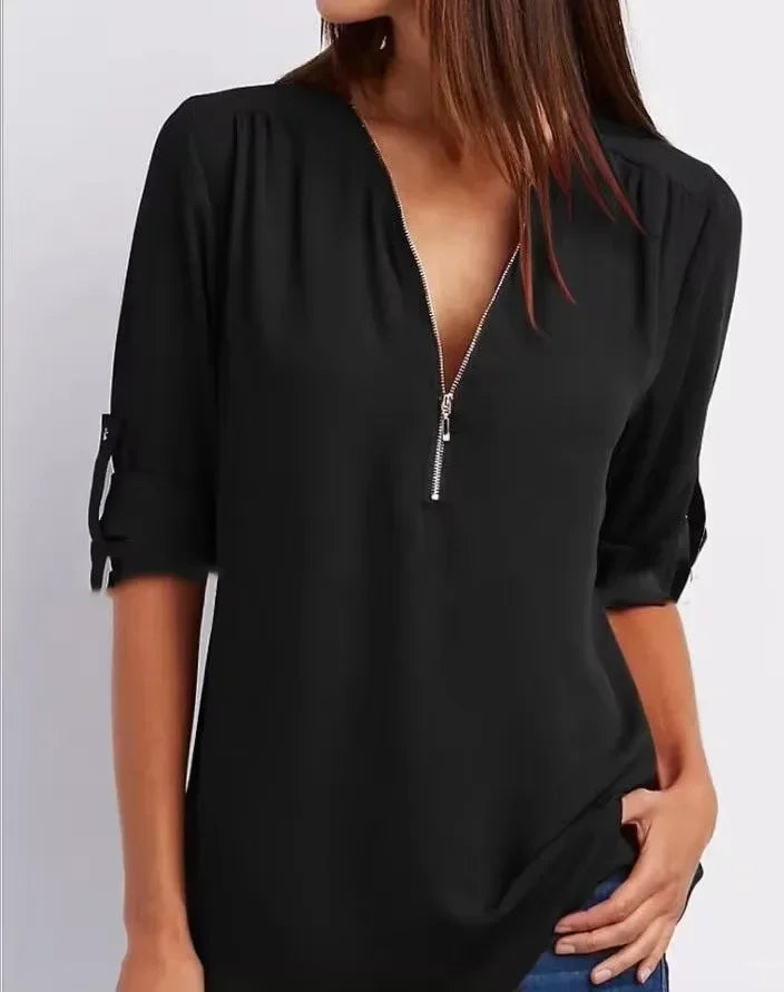 Elin | Ronja – Elegant topp med dragkedja