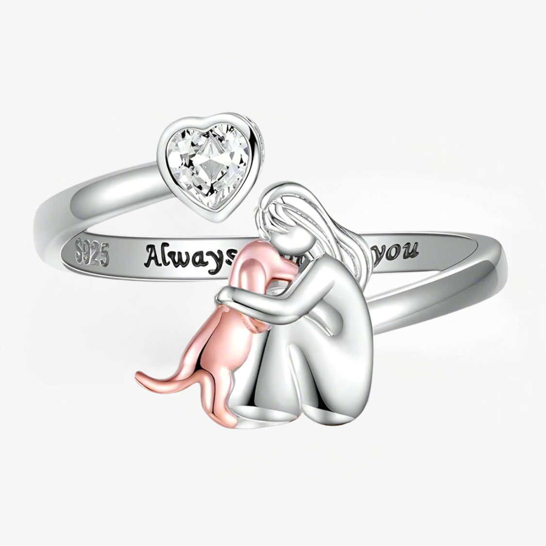 Elin™ | Ring med hundikon (Rose)