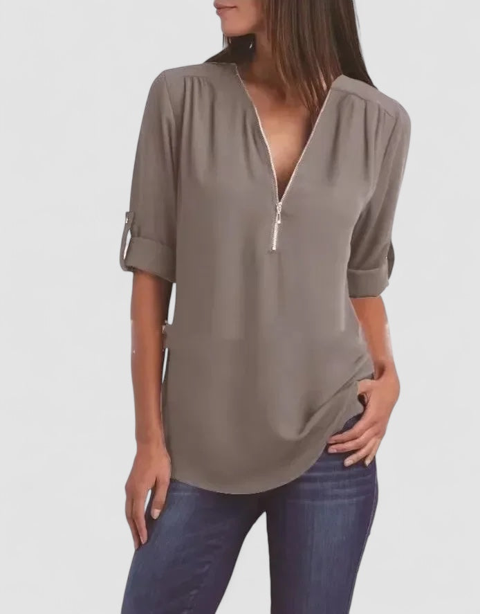 Elin | Ronja – Elegant topp med dragkedja