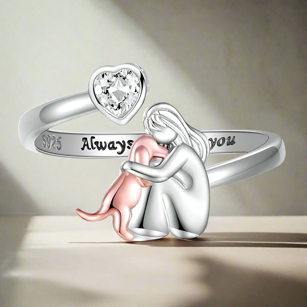 Elin™ | Ring med hundikon (Rose)